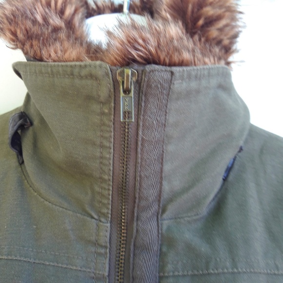 Vila Jacket DK Denmark Cargo Safari Leather Removable Fur Collar Quilt Lined S - Picture 5 of 8